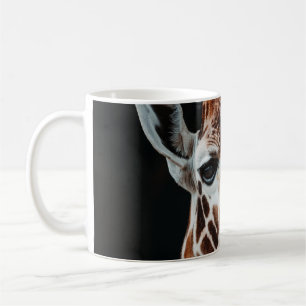 CANECA DE CAFÉ UM GIRAFFE NA CALGARY ZOO APONTANDO SUA LÍNGUA