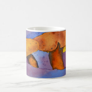Caneca De Café Um grupo de cogumelo amarelo-alaranjado sobre fund