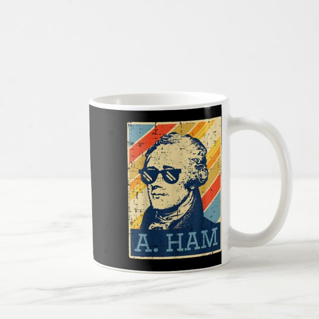 Caneca De Café Um Ham Alexander Hamilton Retro Engraçado Dizendo  (Direita)