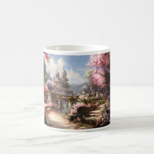 Caneca De Café Um Jardim No Estilo De Aquarela
