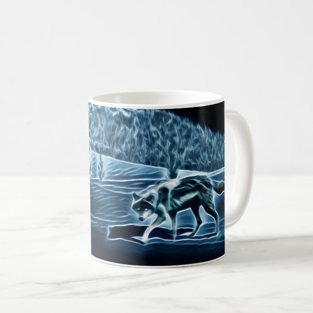 Caneca De Café Um Lobo Na Neve (Frente Esquerda)