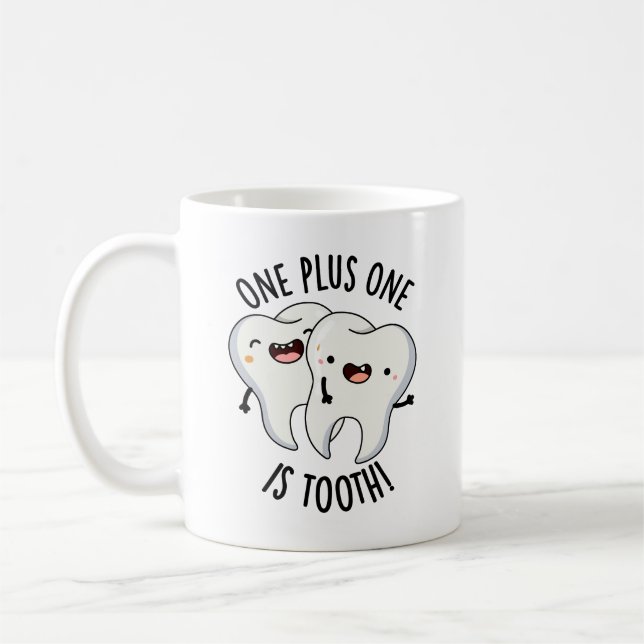 Caneca De Café Um Mais Um É Um Arma Dental Engraçado (Esquerda)