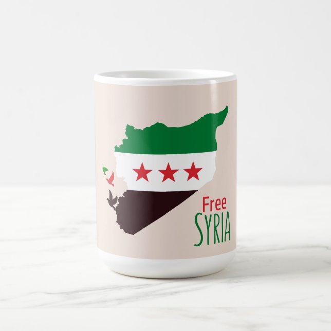Caneca De Café Um mapa da Síria com a bandeira da Revolução (Centro)