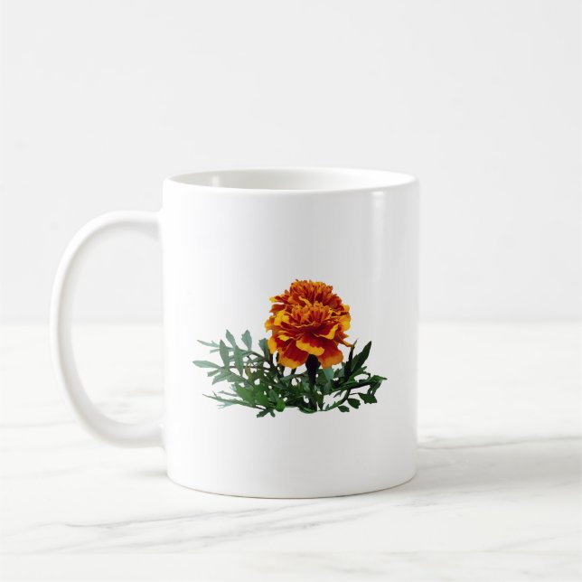 Caneca De Café Um Marigold Laranja com Dicas Amarelas (Esquerda)