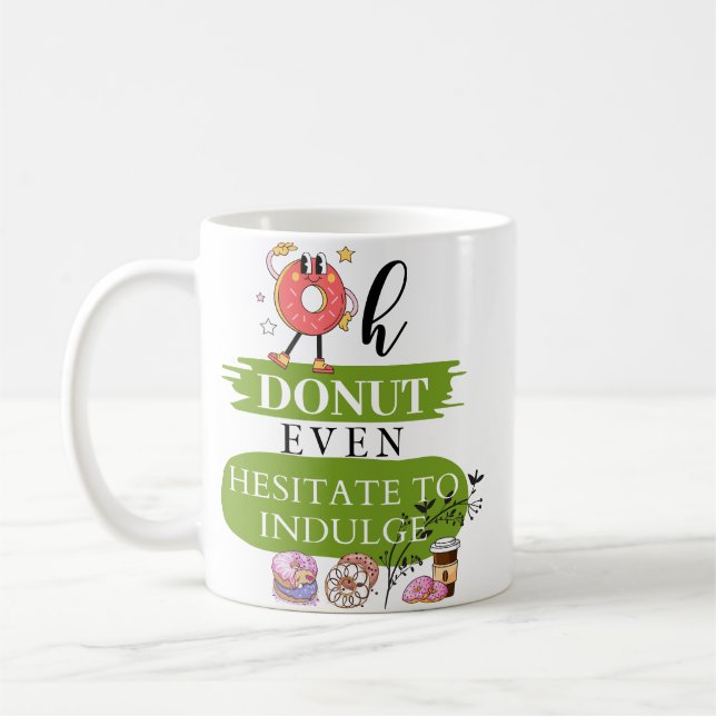 Caneca De Café Um Mascote Engraçado De rosquinha (Esquerda)