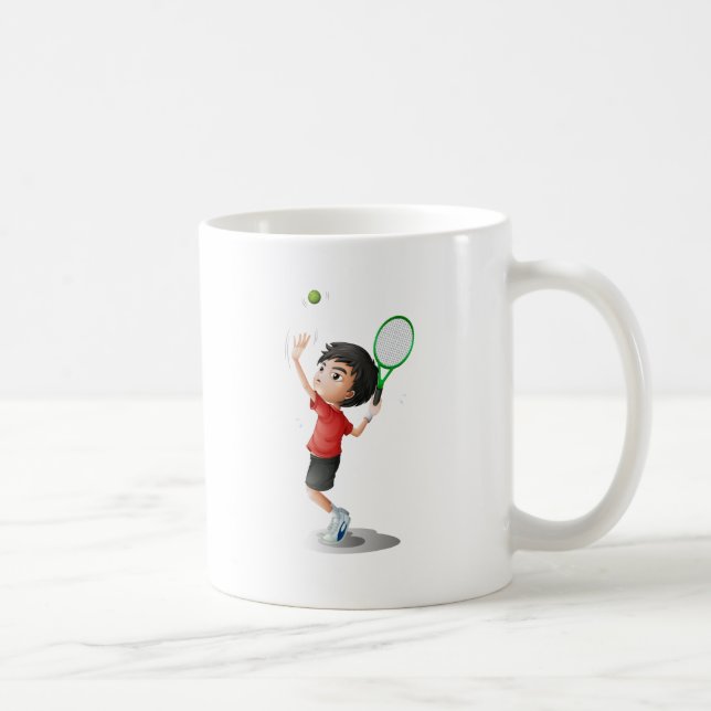 Caneca De Café Um menino que joga o tênis (Direita)