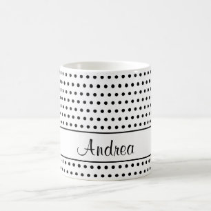 Caneca De Café Um Modelo Para O Seu Nome, Pontos Pretos Em Branco