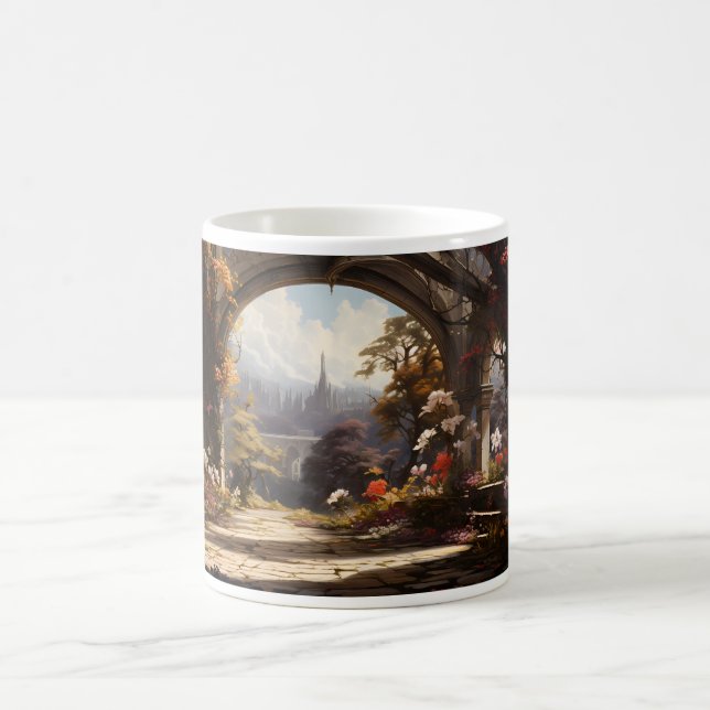 Caneca De Café Um Mundo Fantástico de Palácios e Flores (Centro)