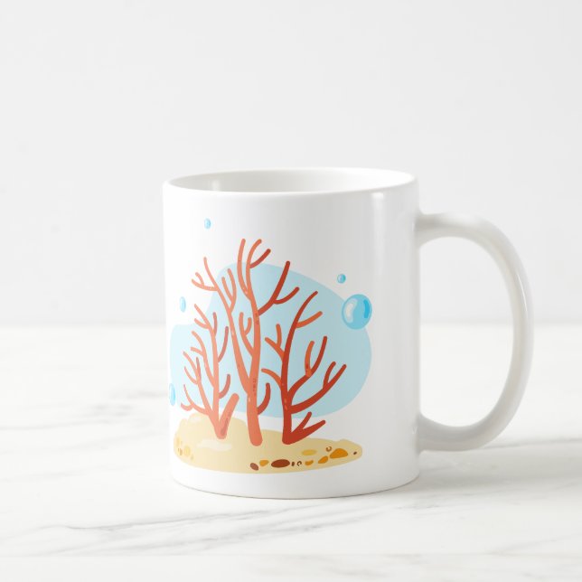 Caneca De Café Um mundo submarino bonito. Vida no oceano. Recife  (Direita)