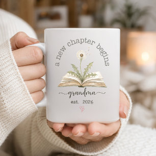 Caneca De Café Um Novo Capítulo Começa Vovó Est. 2026 Dente-de-Le