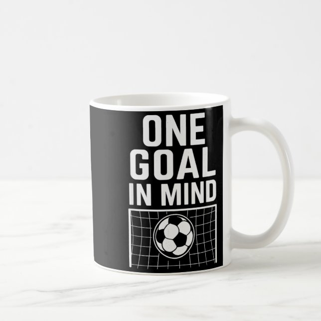 Caneca De Café Um Objetivo em Mente - Tema de Futebol & Motivacio (Direita)
