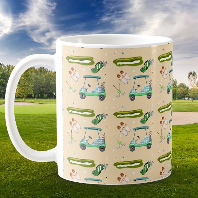 Caneca De Café Um padrão de golfe diário  (Criador carregado)