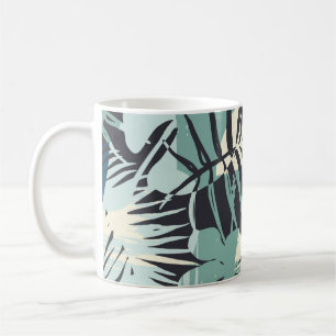 Caneca De Café Um padrão exótico sem costura com plantas tropicai