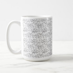 Caneca De Café Um padrão floral clássico preto e branco, ilustra
