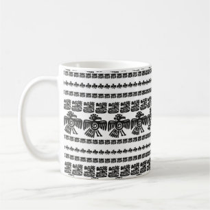 Caneca De Café Um padrão impecável de vintage maya. Dentes pret