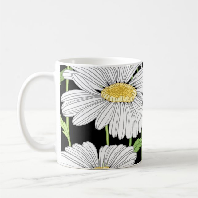 Caneca De Café Um padrão perfeito com flores de verão. (Esquerda)