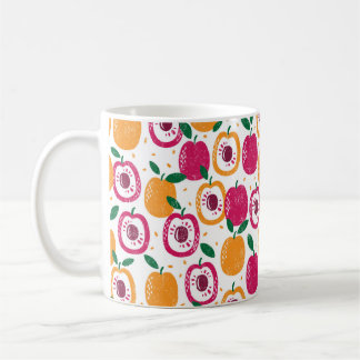 Caneca De Café Um padrão perfeito com frutas. Carimbo texturizado