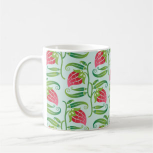 Caneca De Café um padrão sem costura no Verão que inclui morang