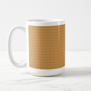 Caneca De Café Um padrão simétrico laranja, amarelo e castanho w
