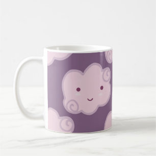 Caneca De Café Um padrão uniforme do céu nuvem sorridente no back