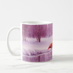 Caneca De Café Um par de flamingos cor-de-rosa fica na água