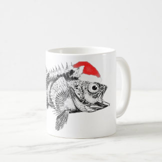 Caneca De Café Um peixe com chapéu de Papai Noel