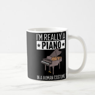 Caneca De Café Um Piano com Fantasia de Humano Halloween Música D