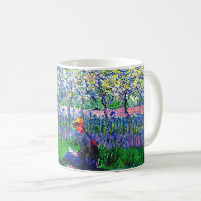 Caneca De Café Um pomar em Primavera por Monet, (Frente Esquerda)