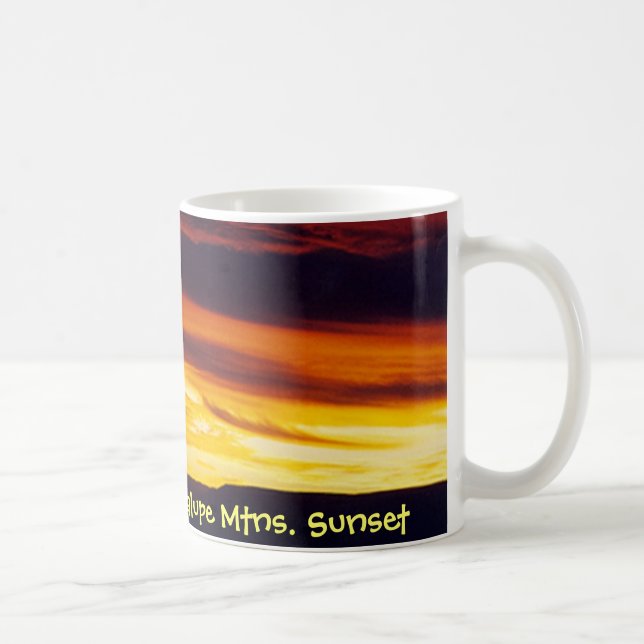 Caneca De Café Um por do sol das montanhas de Guadalupe (Direita)