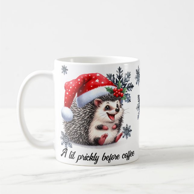 Caneca De Café Um pouco de picante antes do café Cama de Natal (Esquerda)