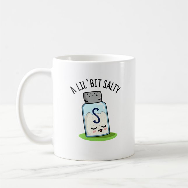 Caneca De Café Um Pouco De Sal Engraçado Sal Shaker Pun (Esquerda)