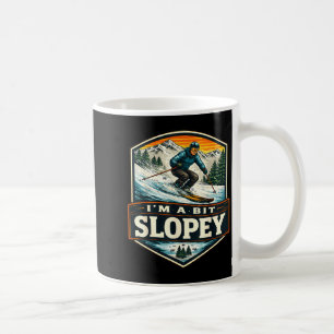 Caneca De Café Um pouco inclinado esqui masculino pun esquiador e