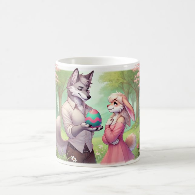 Caneca De Café Um presente gentil - Wolf & Bunny Páscoa Romance (Centro)