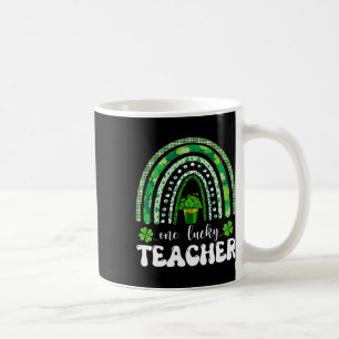 Caneca De Café Um Professor Sortudo Shamrock Arco-íris Dia de São