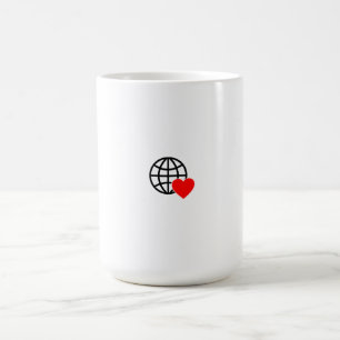 Caneca De Café Um símbolo vermelho do coração criado com linhas s