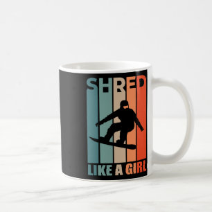 Caneca De Café Um Snowboard De Rapariga Com Uma Rapariga