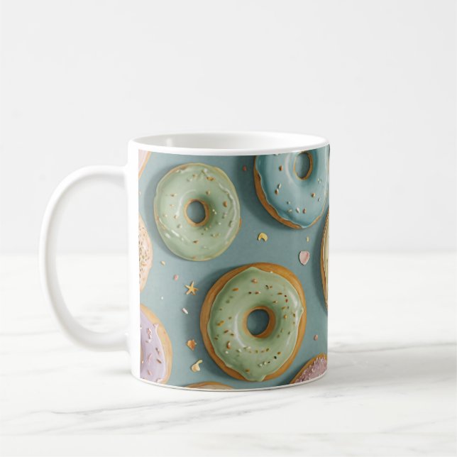 Caneca De Café Um Sonho Caprichoso de Donuts Pastel (Esquerda)