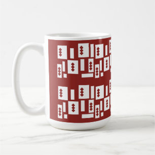 Caneca De Café Um tapete vermelho com padrão texturizado é espalh