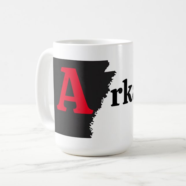 Caneca De Café Um texto vermelho rkansip (Frente Esquerda)