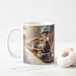 Caneca De Café Um trem de natal Mágico da Maravilha de inverno