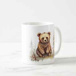 Caneca De Café Um ursinho bonitinho - design de ilustração artíst