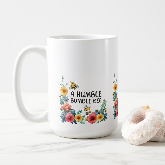 Caneca De Café Uma Abelha Humilde  (Com Donut)