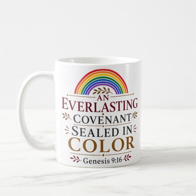Caneca De Café Uma Aliança Eterna Selada Em Cor Bíblico (Esquerda)