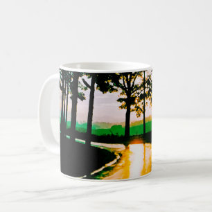 CANECA DE CAFÉ UMA ARTE DE ÁGUA RODOVIÁRIA SUNNY FLORESTADA CHAMA