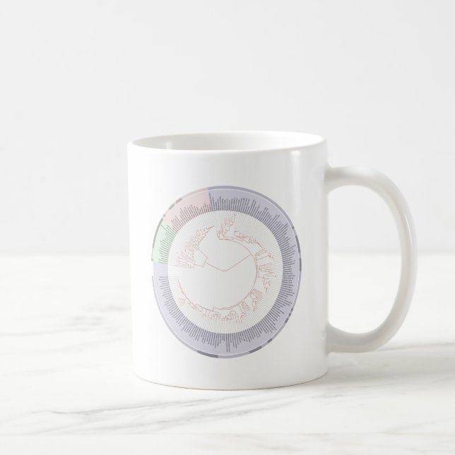 Caneca De Café Uma árvore filogenética da tabela da vida (Direita)