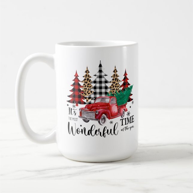 Caneca De Café Uma bela camisa de Natal estilo inverno design (Esquerda)