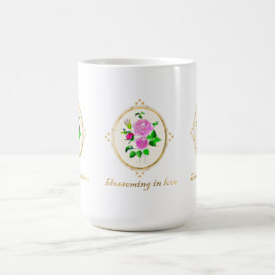 Caneca De Café uma bela mag cerâmica com design de rosa