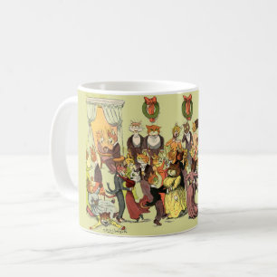 Caneca De Café Uma Bola de Natal em Catsville por Louis Wain