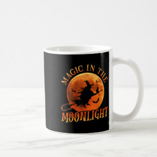 Caneca De Café Uma Bruxa Andando a Broom Halloween Magic