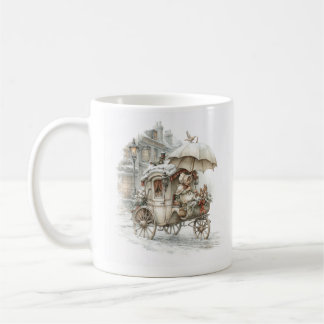 Caneca De Café uma carruagem de conto de fadas com uma menina num